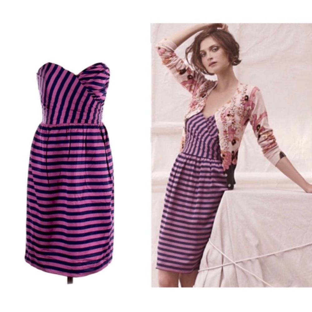Strapless striped dress by Corey Lynn Calter